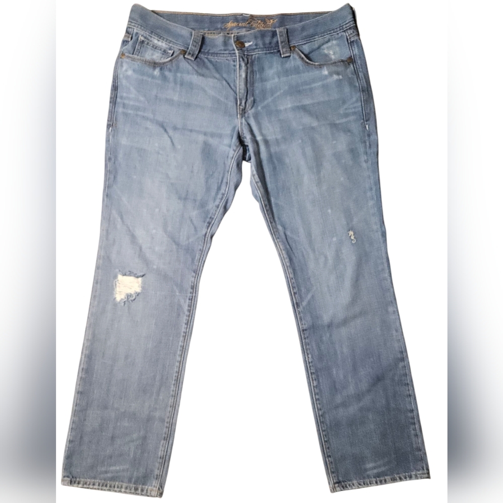 OLD NAVY Special Edition Low Rise Distressed Denim Jeans with Seahorse- Size 16
